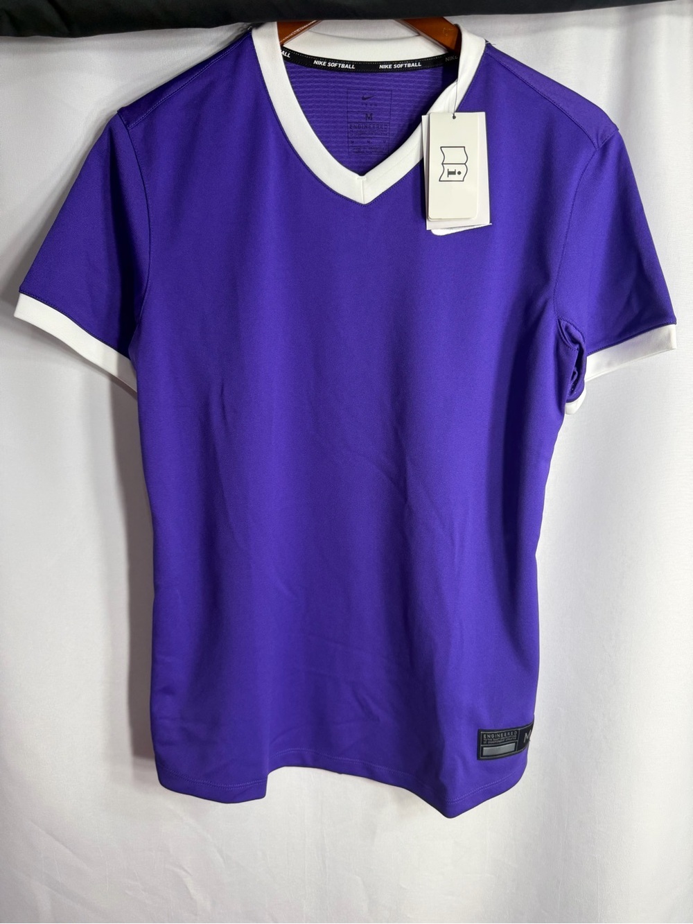 Nike Purple V-Neck Softball Jersey with White Trim size M new W tags